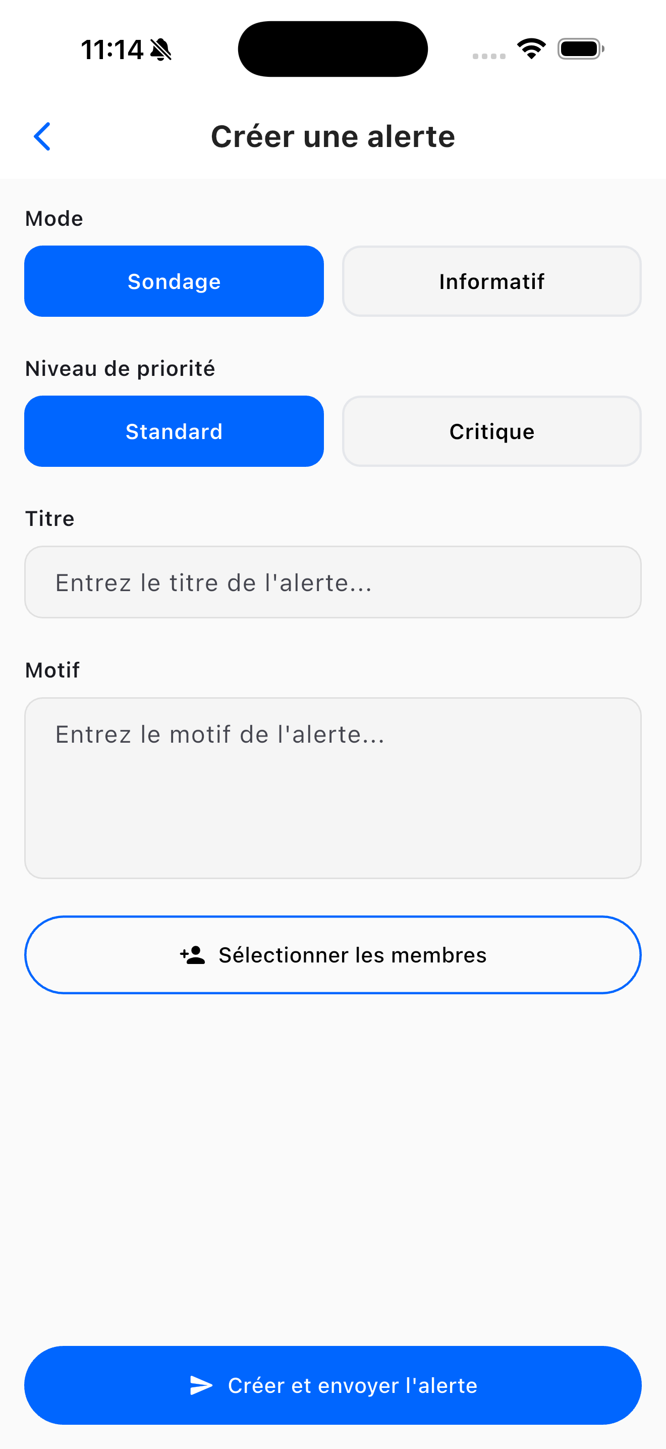 Alertes — mode clair